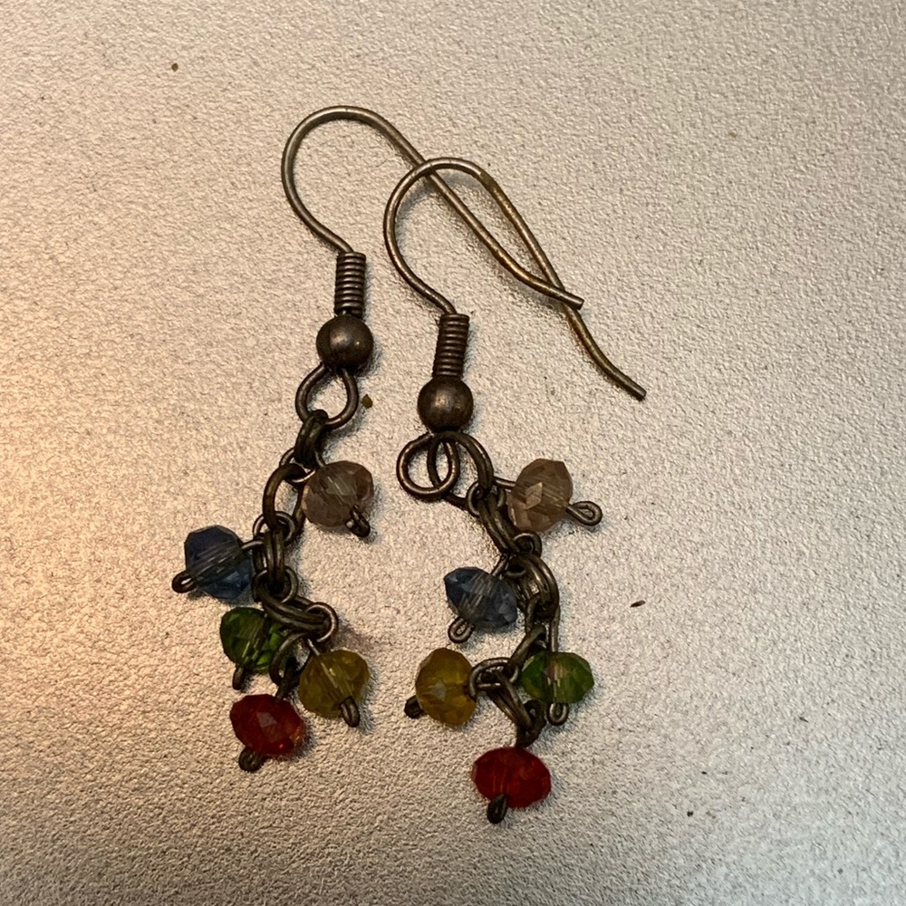 Handmade Rainbow crystal earrings